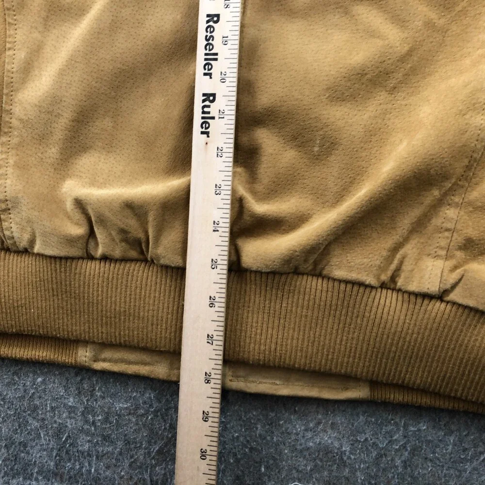 Boston Harbor Jacket Mens XL Beige Leather Bomber Zip Lined - Picture 15 of 15